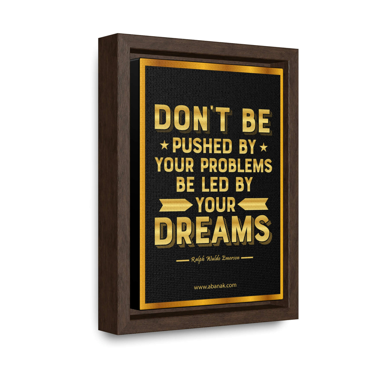 Ralph Waldo Emerson Motivational Canvas Wall Art - Be Led By Your Dreams | Abanak