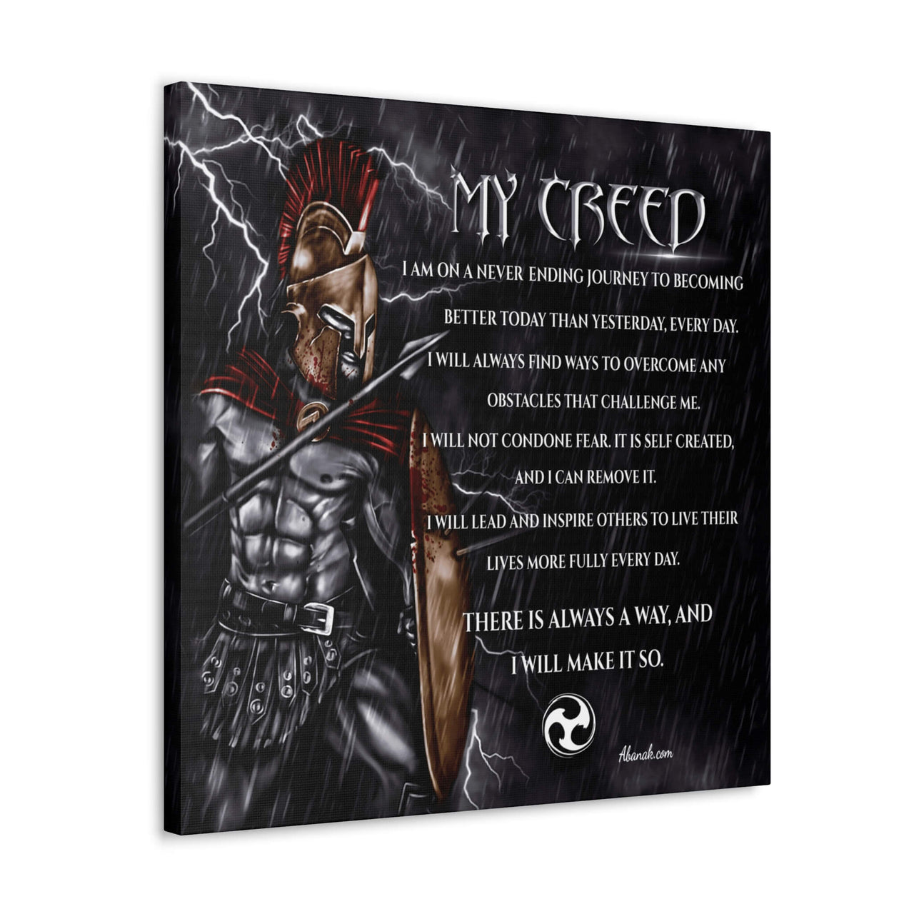 My Creed - There Is Always A Way And I Will Make It So - Spartan Warrior - Gallery Wrapped Canvas Print