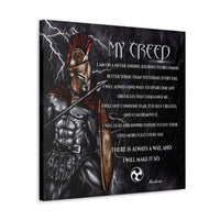 Thumbnail for My Creed - There Is Always A Way And I Will Make It So - Spartan Warrior - Gallery Wrapped Canvas Print
