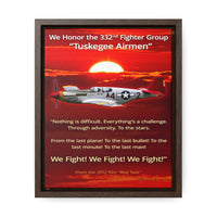Thumbnail for We Fight We Fight We Fight - Red Tails Quote - Framed Canvas Print