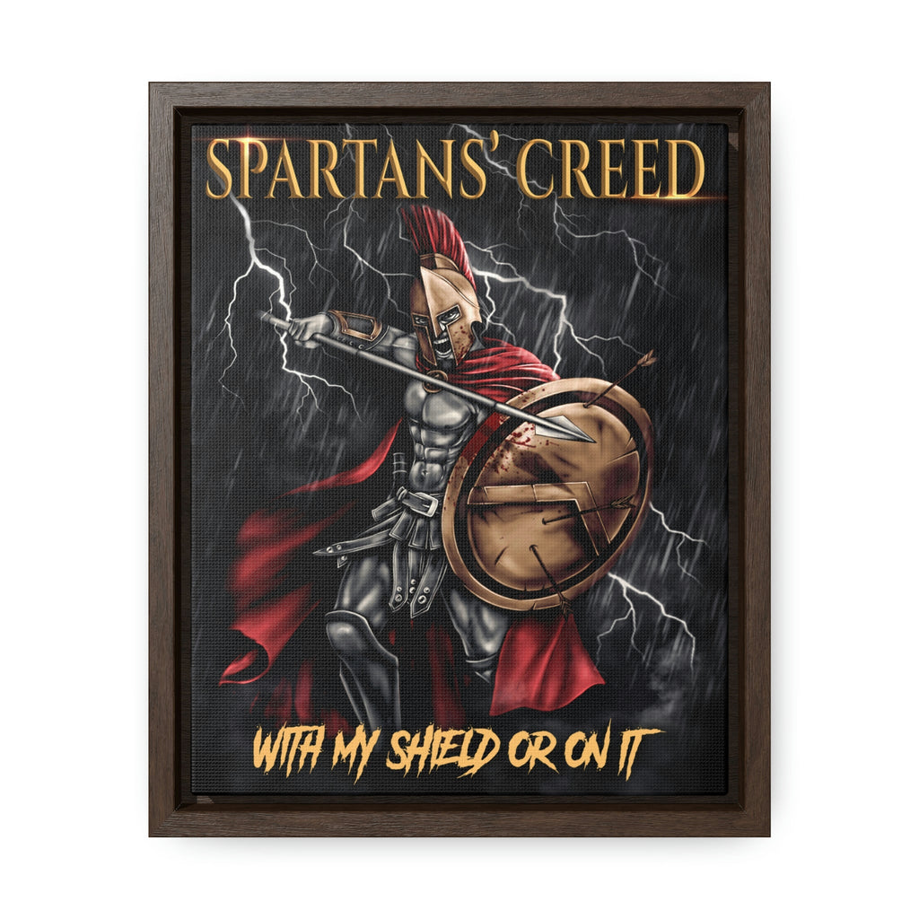 With My Shield Or On It - Spartan Warrior's Creed - Canvas Print