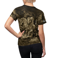 Thumbnail for Wild Horse - Indomitable Live Free Die Wild - Women's AOP Cut & Sew Tee
