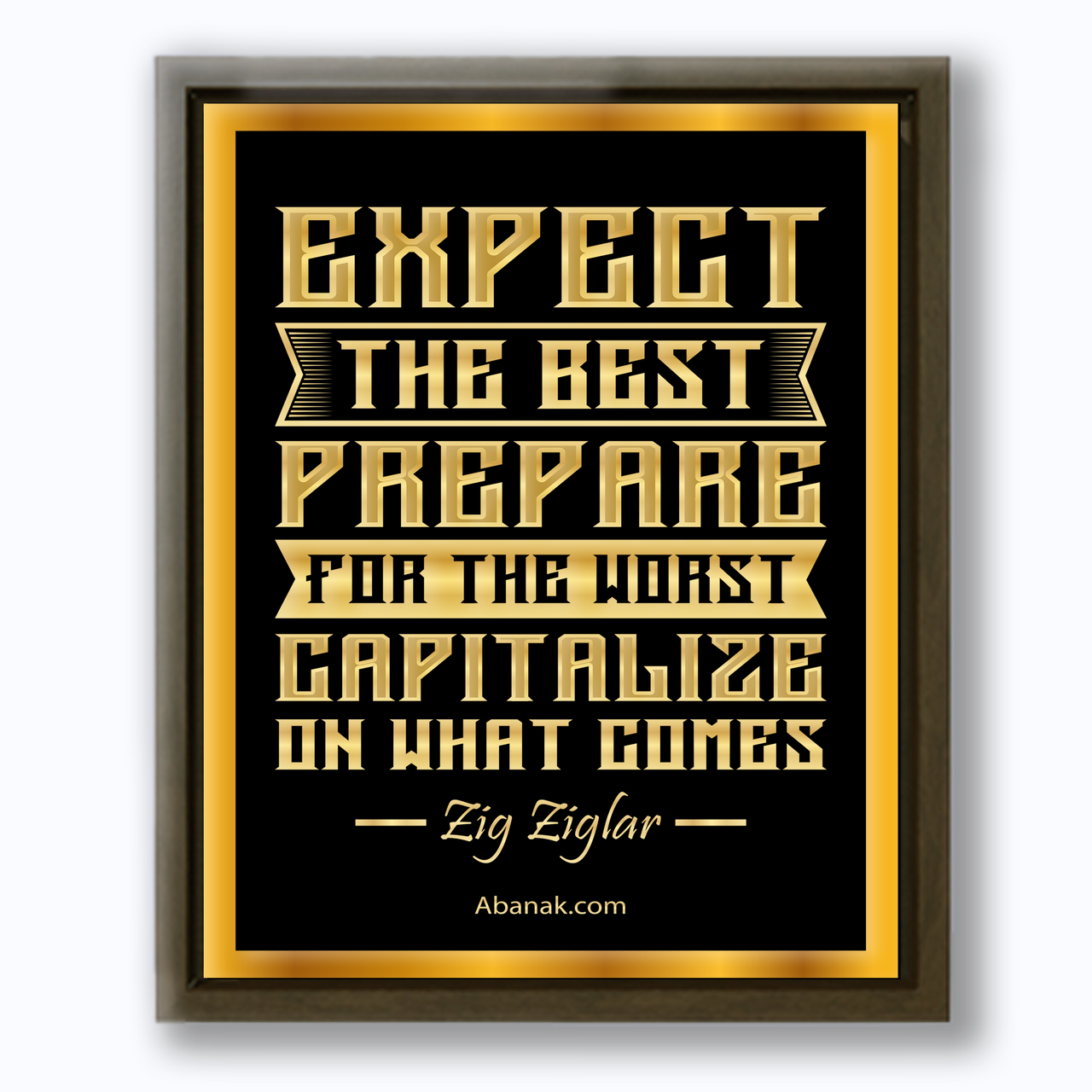 Expect the Best  - Zig Ziglar Quote - Canvas Print