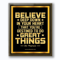 Thumbnail for Believe Deep Down - Joe Paterno Quote Motivational Canvas Wall Art | Abanak