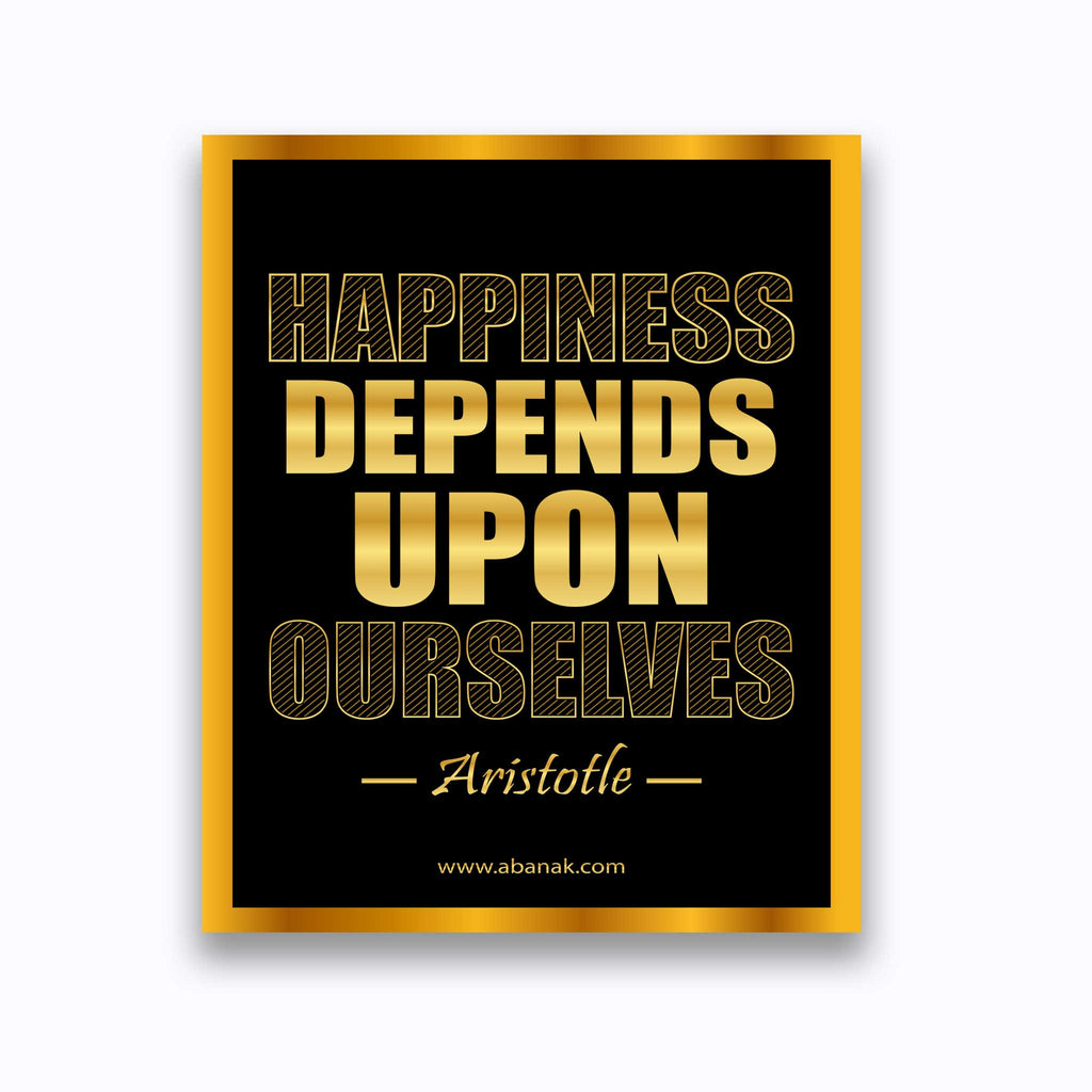 Happiness Depends on Us - Aristotle Quote - Canvas Prints
