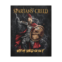 Thumbnail for With My Shield Or On It - Spartan Warrior's Creed - Gallery Wrapped Canvas Print