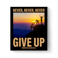 Thumbnail for Never, Never, Never Give Up - Winston Churchill Quote - Canvas Print