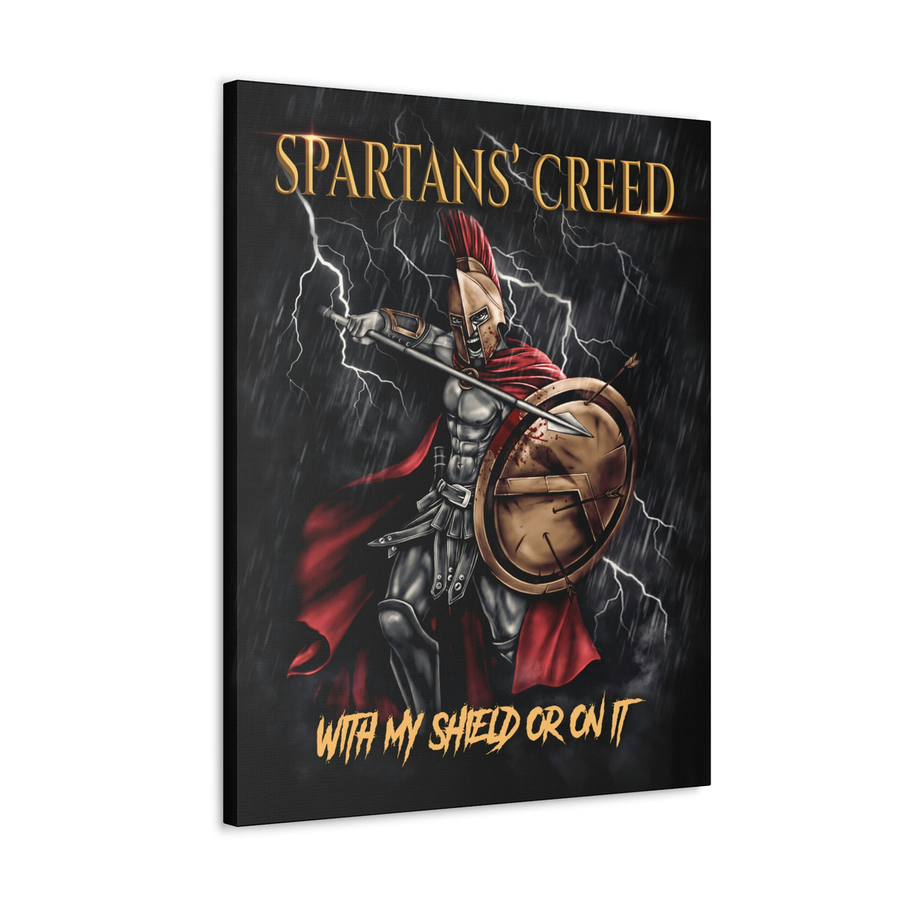 With My Shield Or On It - Spartan Warrior's Creed - Gallery Wrapped Canvas Print