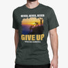 Never, Never, Never Give Up - Winston Churchill Quote - Men's Vintage Tee