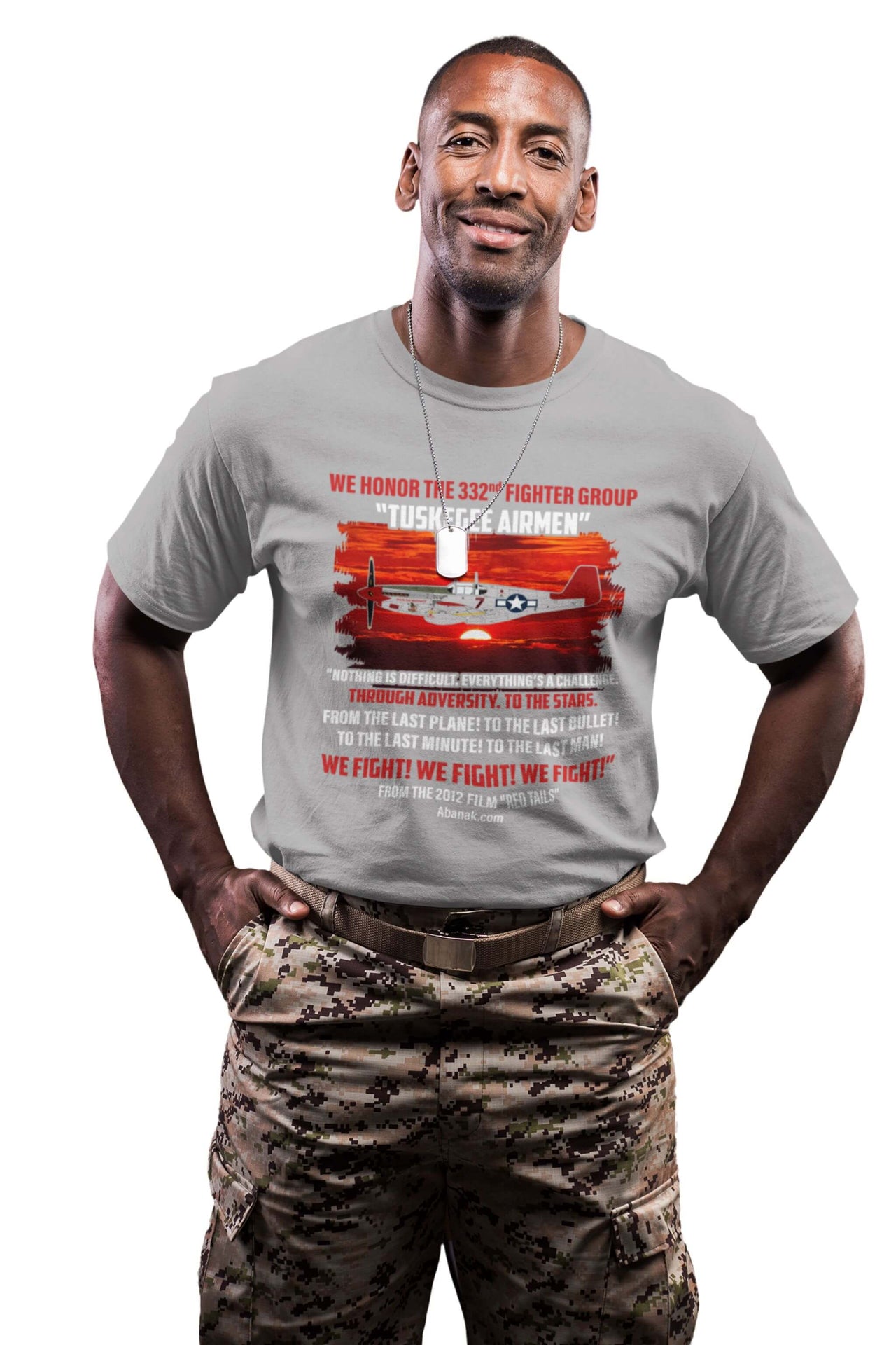 We Fight, We Fight, We Fight - Red Tails Inspirational Quote - Men's Vintage Tee