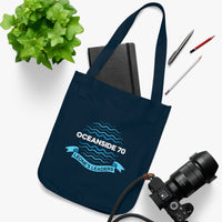 Thumbnail for Organic Canvas Tote Bag - Oceanside 70 - White Ribbon Back