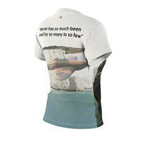 Thumbnail for We Shall Defend Our Island - Winston Churchill Quote - Women's AOP Cut & Sew Tee