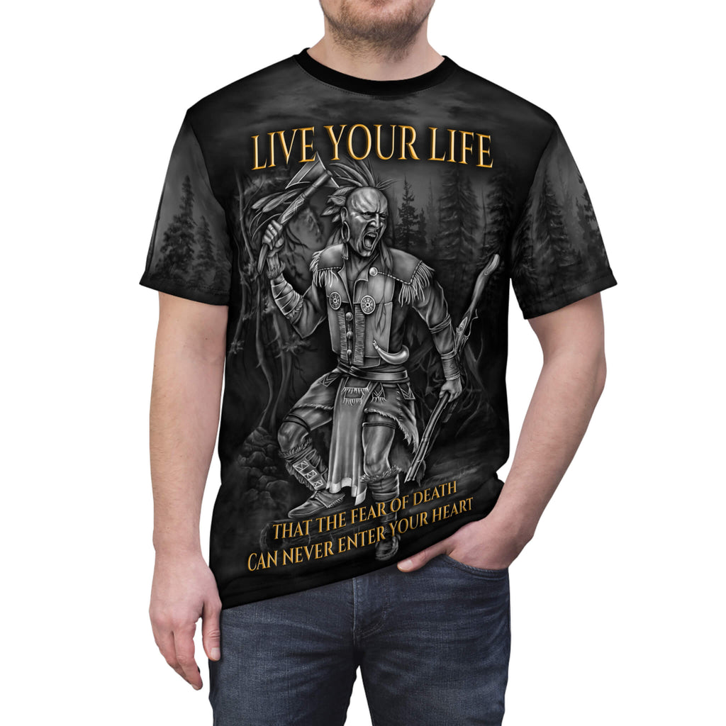 Live Your Life -  Chief Tecumseh Quote - AOP Sublimation Unisex Tee