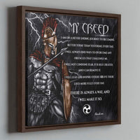 Thumbnail for My Creed Spartan Warrior Motivational Wall Art | Framed Canvas Print