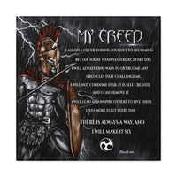 Thumbnail for My Creed - There Is Always A Way And I Will Make It So - Spartan Warrior - Gallery Wrapped Canvas Print