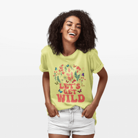 Thumbnail for Let's Get Wild - Wildflowers and Butterflies -  Womens Heavy Cotton T-Shirt