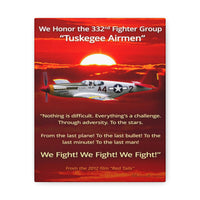 Thumbnail for We Fight We Fight We Fight - Red Tails Quote - Gallery Wrapped Canvas Print