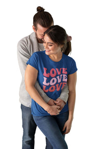 Thumbnail for Three Times The Love Women's Boyfriend Tee - A Loving Valentines Day Gift | Abanak
