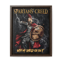 Thumbnail for With My Shield Or On It - Spartan Warrior's Creed - Framed Canvas Print
