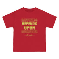 Thumbnail for Happiness Depends Upon Ourselves - Aristotle Quote - Men's Vintage Tee