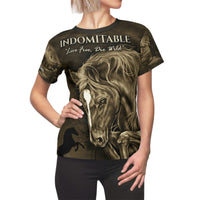 Thumbnail for Wild Horse - Indomitable Live Free Die Wild - Women's AOP Cut & Sew Tee