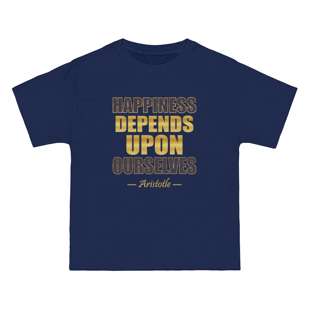 Happiness Depends Upon Ourselves - Aristotle Quote - Unisex Vintage Tee