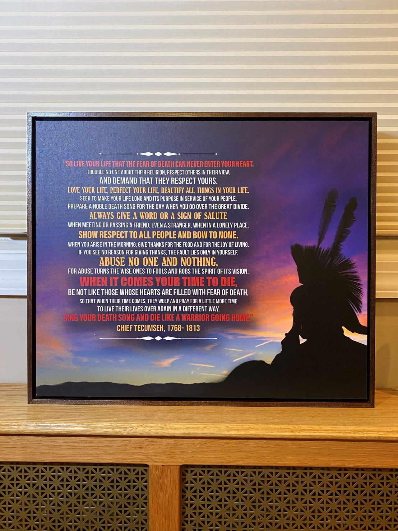 Live Your Life - Chief Tecumseh Poem - Canvas Print