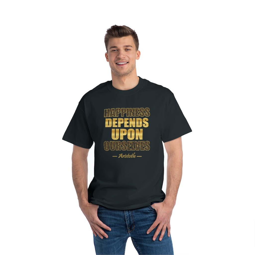 Happiness Depends Upon Ourselves - Aristotle Quote - Men's Vintage Tee