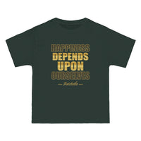 Thumbnail for Happiness Depends Upon Ourselves - Aristotle Quote - Unisex Vintage Tee