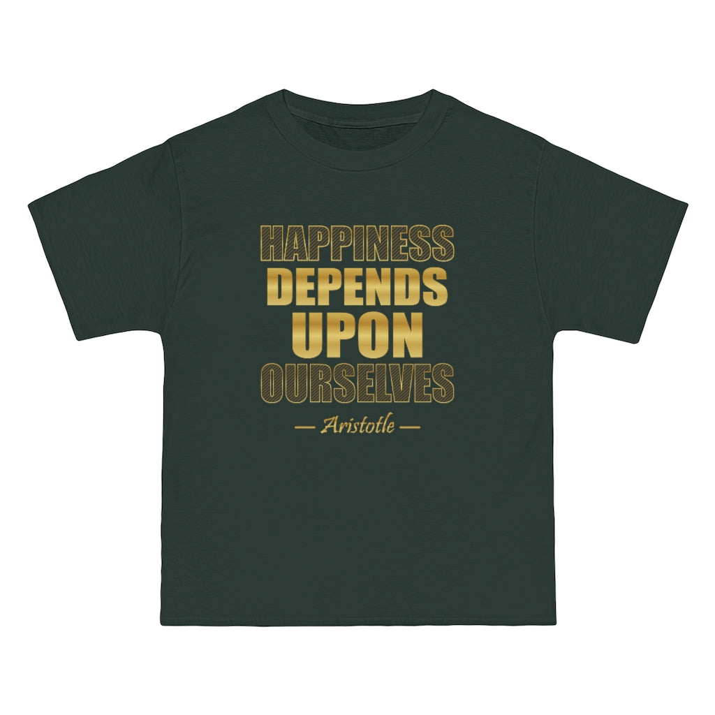 Happiness Depends Upon Ourselves - Aristotle Quote - Men's Vintage Tee