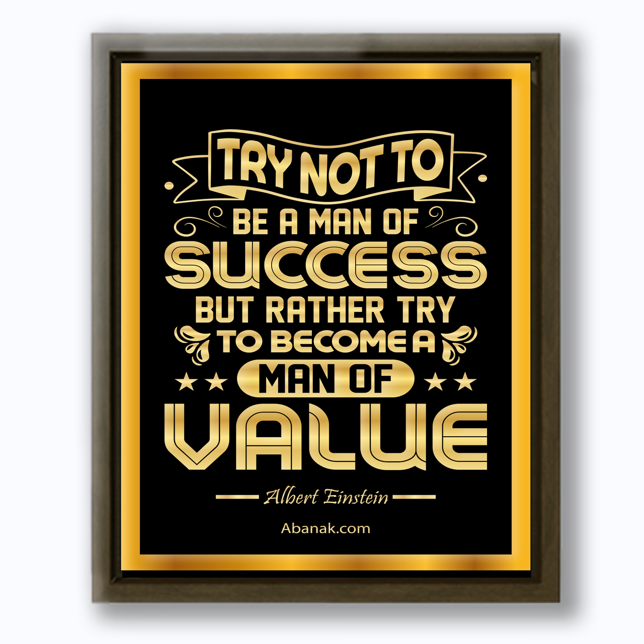 Man of Value - Albert Einstien Quote - Canvas Print
