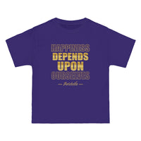 Thumbnail for Happiness Depends Upon Ourselves - Aristotle Quote - Unisex Vintage Tee