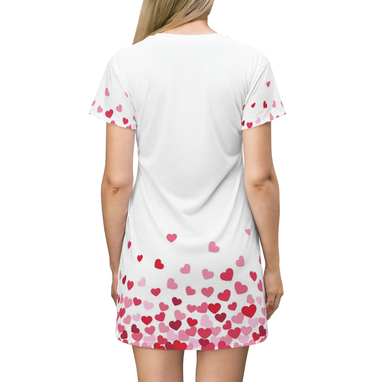 Hearts With Love - All Over Print T-Shirt Dress