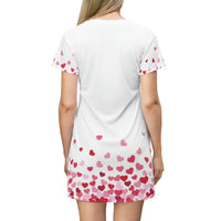 Thumbnail for Hearts With Love - All Over Print T-Shirt Dress