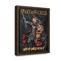 Thumbnail for With My Shield Or On It - Spartan Warrior's Creed - Framed Canvas Print