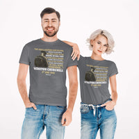 Thumbnail for We Shall Never Surrender - Winston Churchill Inspirational Quote - Unisex Vintage Tee