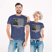 Thumbnail for We Shall Never Surrender - Winston Churchill Inspirational Quote - Unisex Vintage Tee
