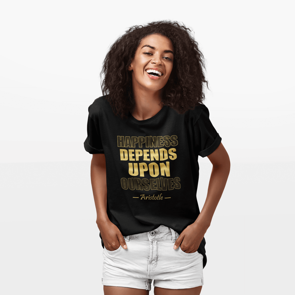 Happiness Depends Upon Ourselves - Aristotle Quote - Women's Vintage Tee