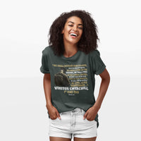 Thumbnail for We Shall Never Surrender - Winston Churchill Insprational Quote - Women's Vintage Tee